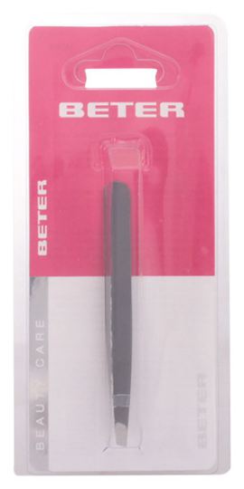 Beter Pinza de depilar punta oblicua inoxidable esmaltada 9,7 cm
