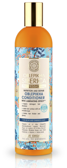 Natura Siberica Oblepikha Acondicionador para Cabello D&eacute;bil y Da&ntilde;ado de 400 ml