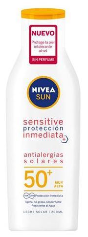 Nivea Sensitive Leche Solar Protecci&oacute;n inmediata Spf50+ 200 ml