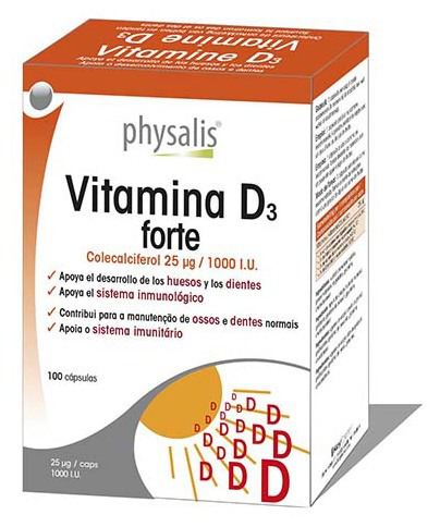 Physalis Vitamina D3 Forte 100 C&aacute;psulas