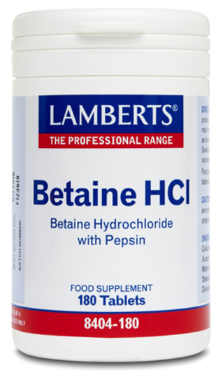 Betaína HCl 324mg y pepsina 5mg 180 comprimidos Betaína HCl 324mg y pepsina 5mg 180 comprimidos