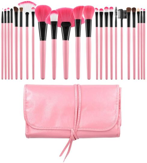 Tools For Beauty Set Brochas de Maquillaje Rosado 24 piezas