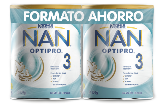 Nan 3 Duplo 2ª Unidad Al 50% 2 x800 gr Nan 3 Duplo 2ª Unidad Al 50% 2 x800 gr